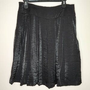 Nicole by Nicole Miller Black Metallic Pleated Skirt